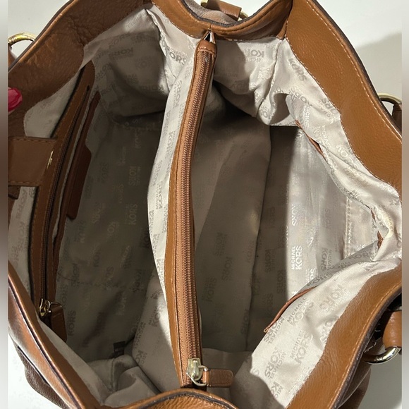 Michael Kors Hamilton Brown Pebble Leather Handbag shoulder bag - Picture 11 of 12